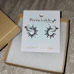 Silver spike hoop earrings